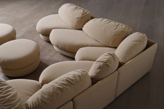 Image 1 of Sculptural Sofa in Beige by Wiener Werkstätte, Austria 1970s