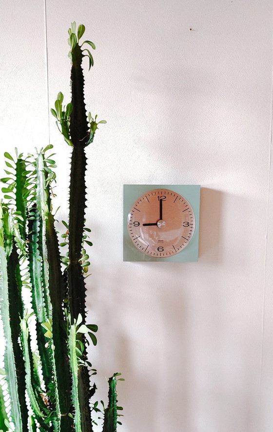 Image 1 of Krups Wall Clock 1970s Powdergreen