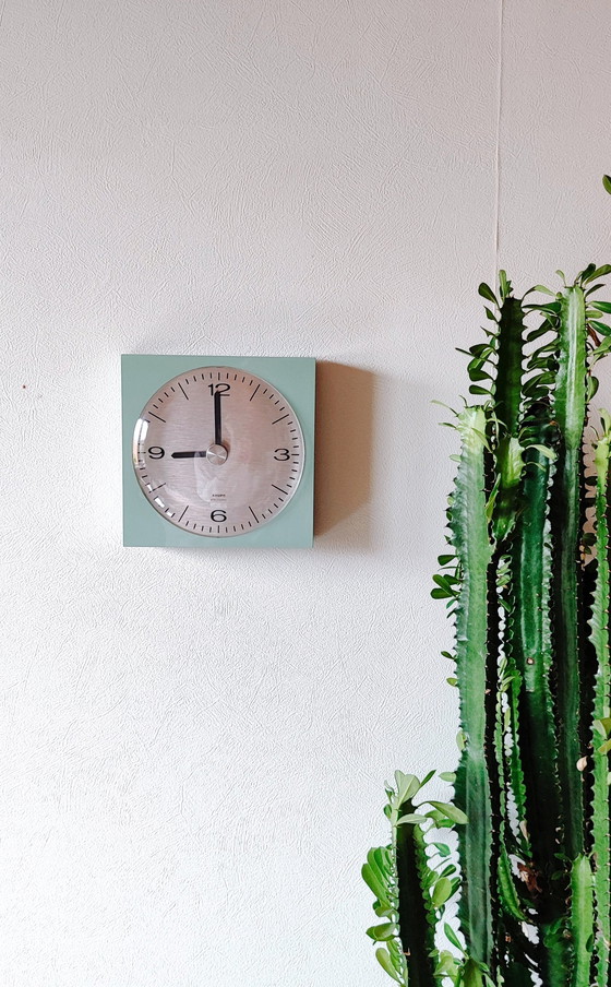 Image 1 of Krups Wall Clock 1970s Powdergreen