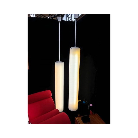 Image 1 of Pair of vintage tube ceiling lights in white, 1960