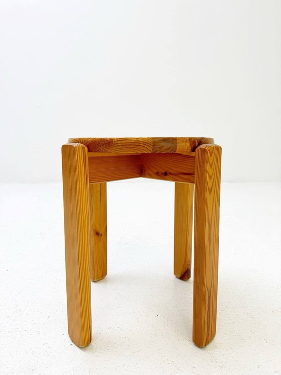 Image 1 of 9 Baumwritter stool made of pine wood, Sweden 1960s