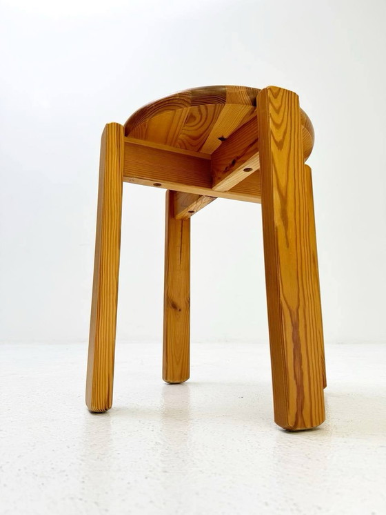 Image 1 of 9 Baumwritter stool made of pine wood, Sweden 1960s