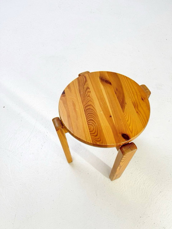 Image 1 of 9 Baumwritter stool made of pine wood, Sweden 1960s