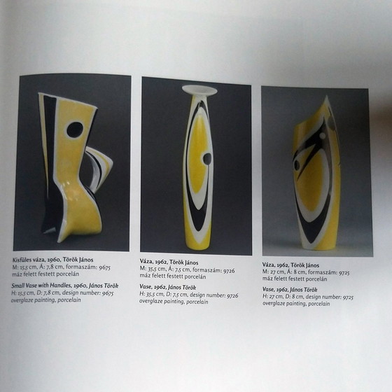 Image 1 of Vintage Vase - "Wasp" B&W Series - János Török - Zsolnay - 1950