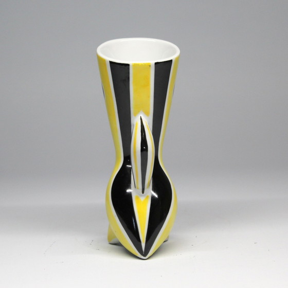 Image 1 of Vintage Vase - "Wasp" B&W Series - János Török - Zsolnay - 1950