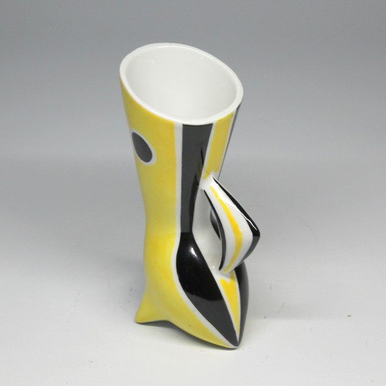 Image 1 of Vintage Vase - "Wasp" B&W Series - János Török - Zsolnay - 1950