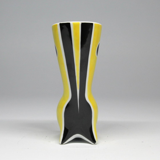 Image 1 of Vintage Vase - "Wasp" B&W Series - János Török - Zsolnay - 1950