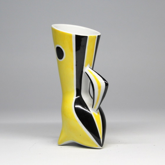 Image 1 of Vintage Vase - "Wasp" B&W Series - János Török - Zsolnay - 1950