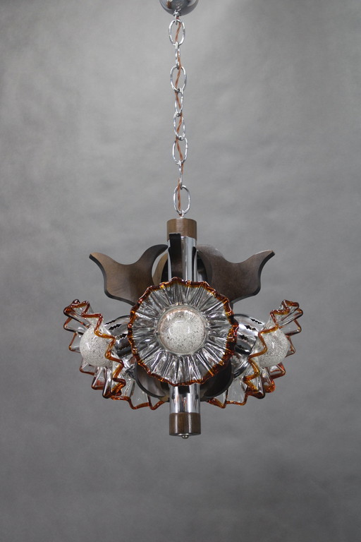 1970S Chandelier With Murano Glass Shades,Italy