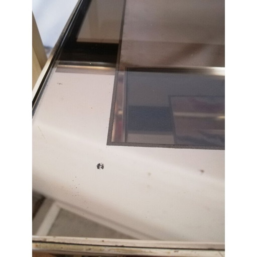 Set of 3 vintage brass and glass nesting tables, Italy 1970