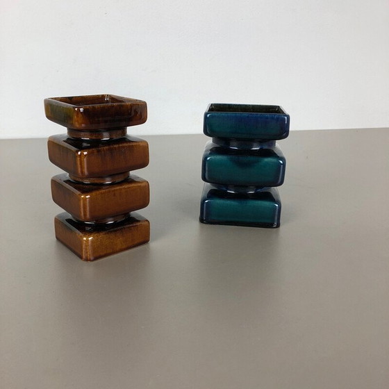 Image 1 of Pair of vintage ceramic vases by Cari Zalloni for Steuler, Germany 1970