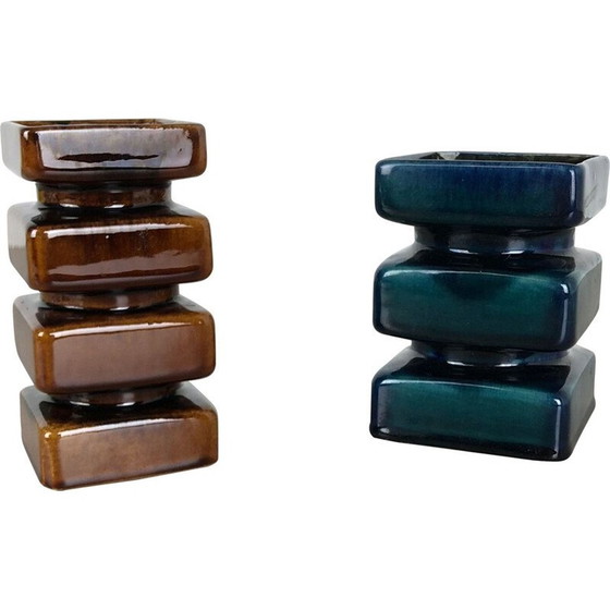 Image 1 of Pair of vintage ceramic vases by Cari Zalloni for Steuler, Germany 1970