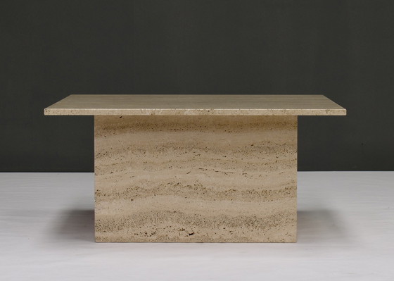 Image 1 of Square Travertine Coffee Table