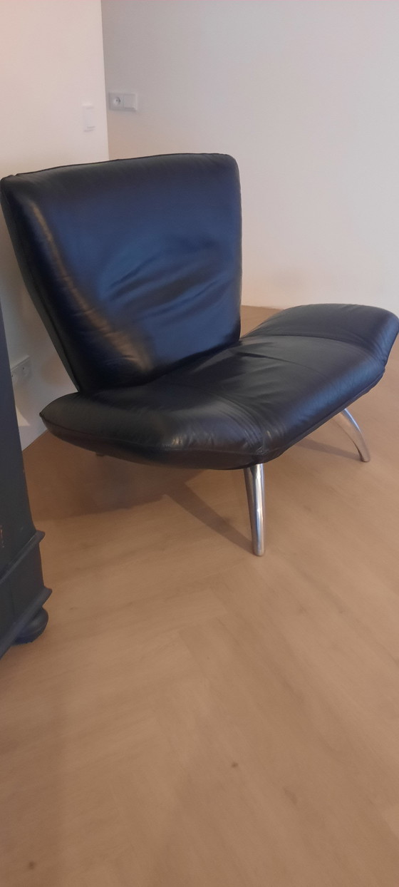 Image 1 of Leolux Panta Rhei Black Leather Armchair