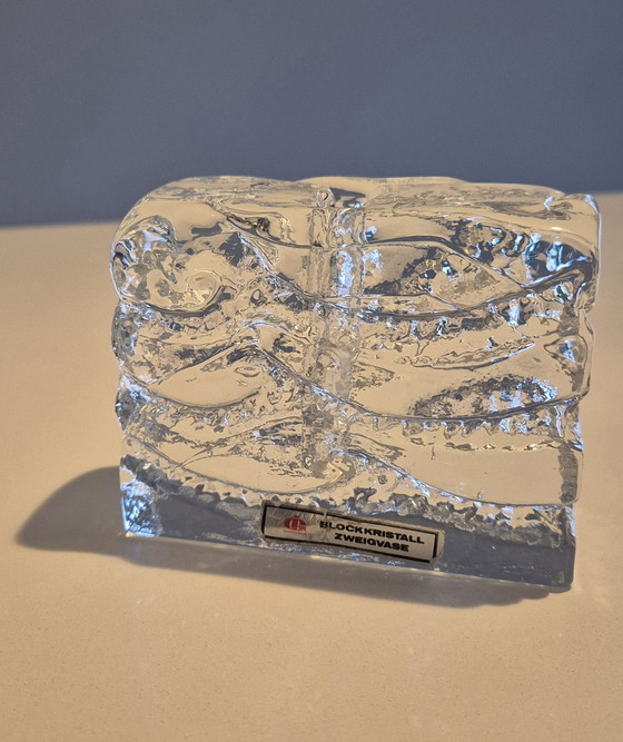 Image 1 of Block Vase Crystal Solifleur