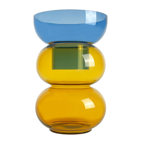 Image 1 of 3x Cloudnola Bubble Elegant Vase - Blue and Yellow