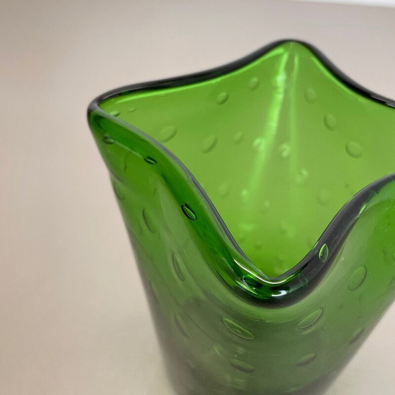 Image 1 of Vaso vintage in vetro di Murano "verde" a forma di bolla, Italia anni '70