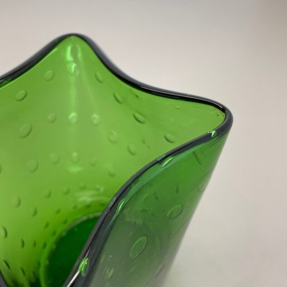 Image 1 of Vaso vintage in vetro di Murano "verde" a forma di bolla, Italia anni '70