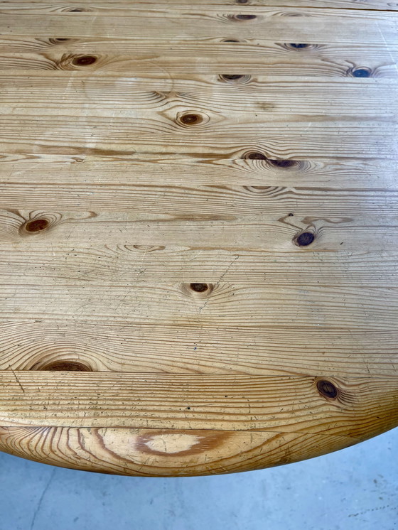 Image 1 of Oval Pine Dining Table With Extension, Scandinavian