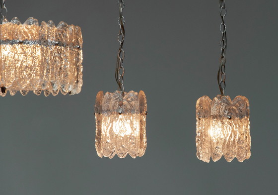 Image 1 of 3x Orrefors Carl Fagerlund hanging lamps