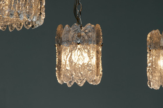 Image 1 of 3x Orrefors Carl Fagerlund hanging lamps