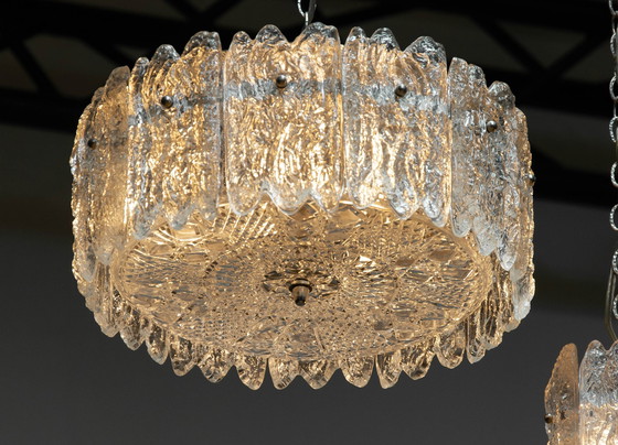 Image 1 of 3x Orrefors Carl Fagerlund hanging lamps