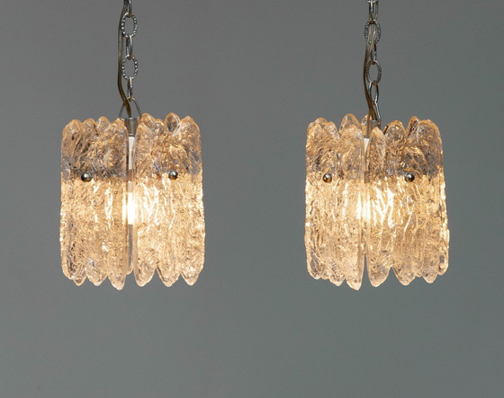 Image 1 of 3x Orrefors Carl Fagerlund hanging lamps