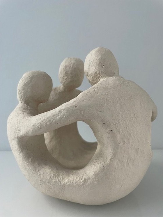 Image 1 of Modern Stylized Statue 'Family' In Circle