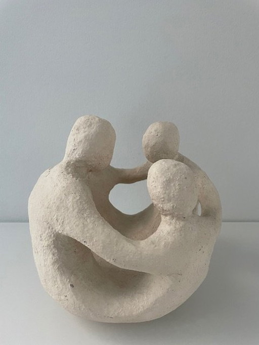 Modern Stylized Statue 'Family' In Circle