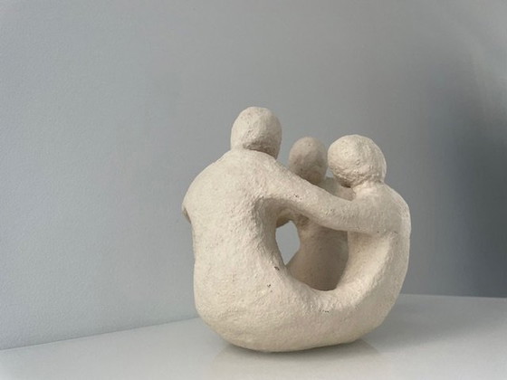 Image 1 of Modern Stylized Statue 'Family' In Circle