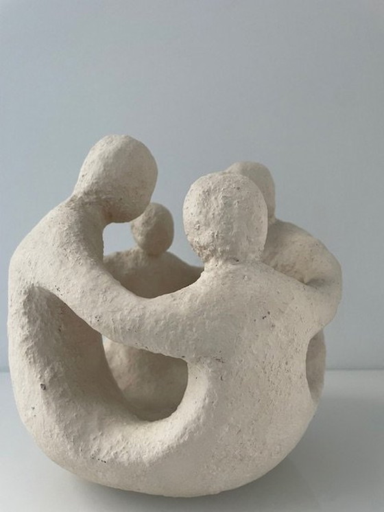 Image 1 of Modern Stylized Statue 'Family' In Circle