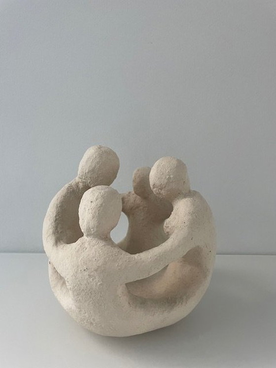 Image 1 of Modern Stylized Statue 'Family' In Circle