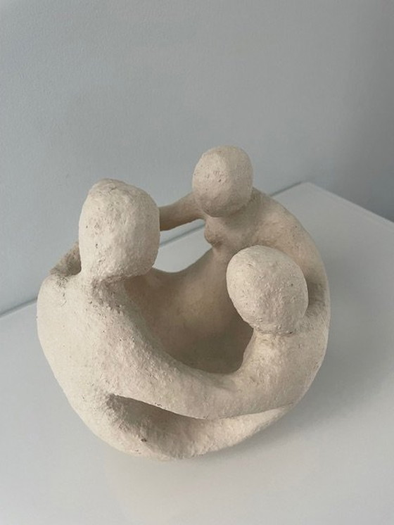 Image 1 of Modern Stylized Statue 'Family' In Circle