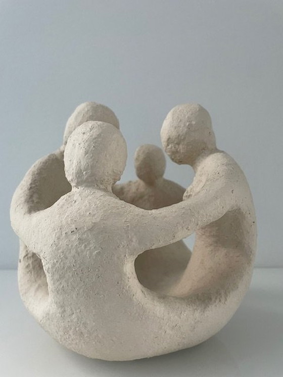 Image 1 of Modern Stylized Statue 'Family' In Circle