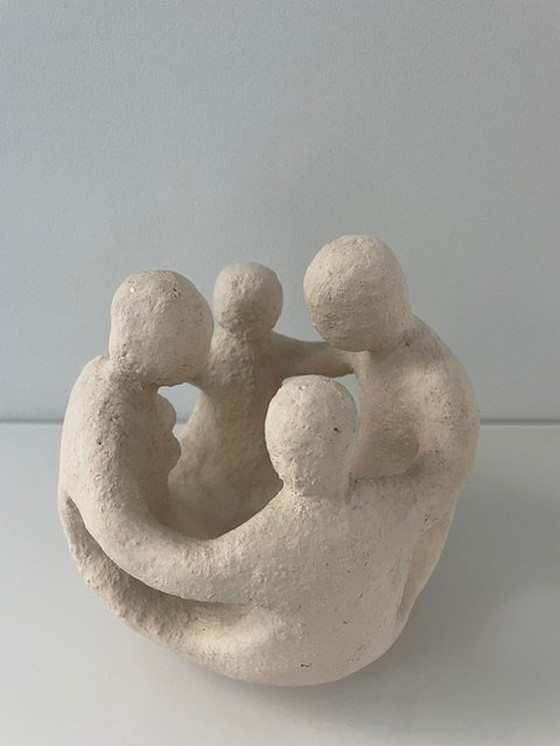 Image 1 of Modern Stylized Statue 'Family' In Circle