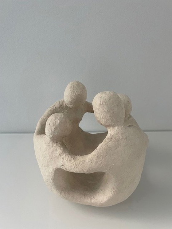 Image 1 of Modern Stylized Statue 'Family' In Circle