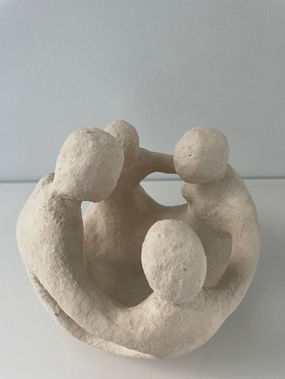 Image 1 of Modern Stylized Statue 'Family' In Circle