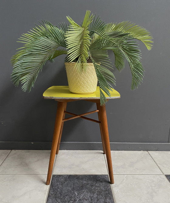 Image 1 of Yellow Formica Square Side Table 1960S