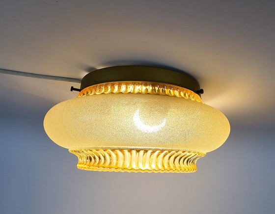 Image 1 of Glashutte Limburg - Helena Tynell - Ceiling lamp - Hollywood Regency style - Gold - 70's