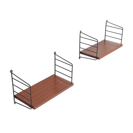 Pair Of Teak Shelves By Nils Strinning For String, 1960S