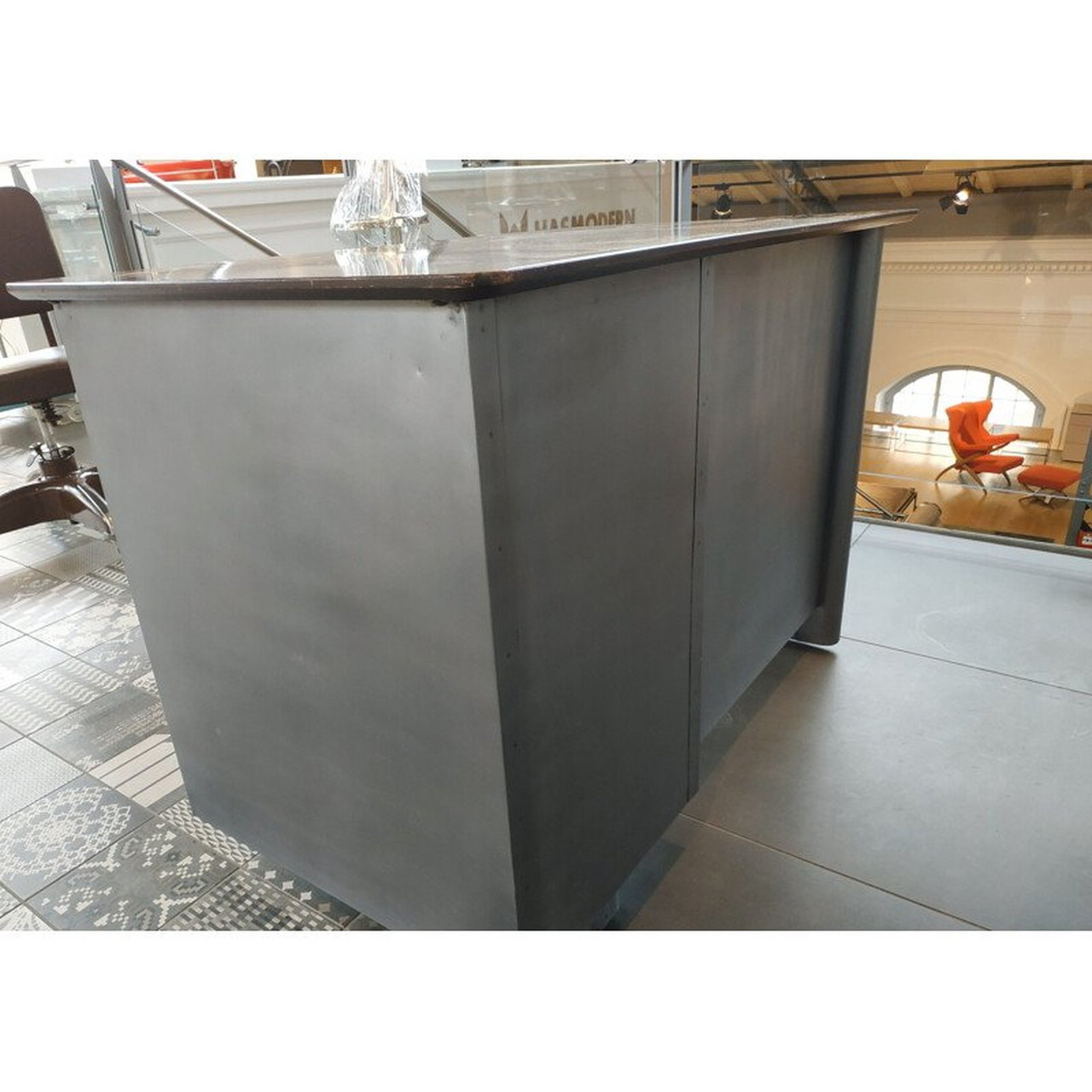 Vintage all steel tanker desk by Challenger Steel Products