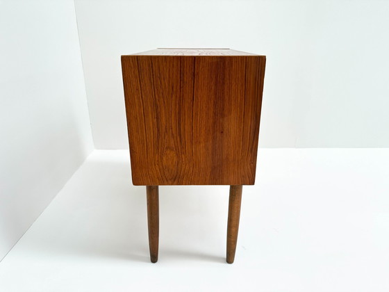 Image 1 of Mid-Century Teak Veneer Chest Of Drawers – Scandinavian Minimalist Design