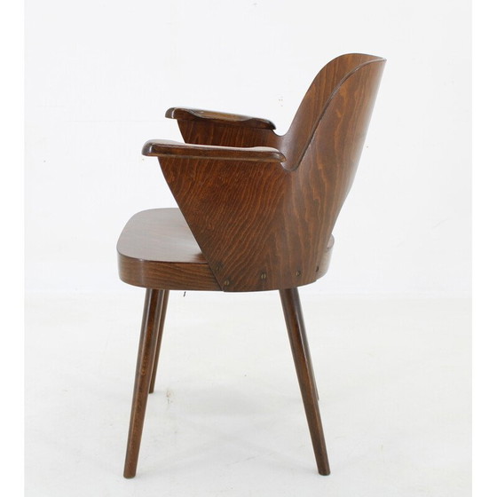 Image 1 of Vintage chairs in stained beech wood and plywood by Oswald Haerdtl for Ton, Czechoslovakia 1960