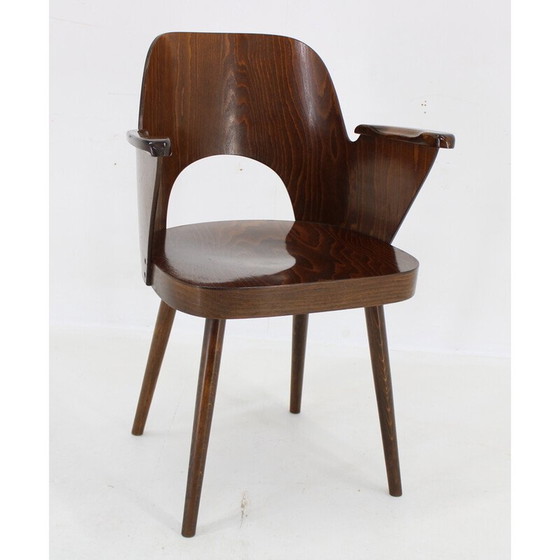 Image 1 of Vintage chairs in stained beech wood and plywood by Oswald Haerdtl for Ton, Czechoslovakia 1960