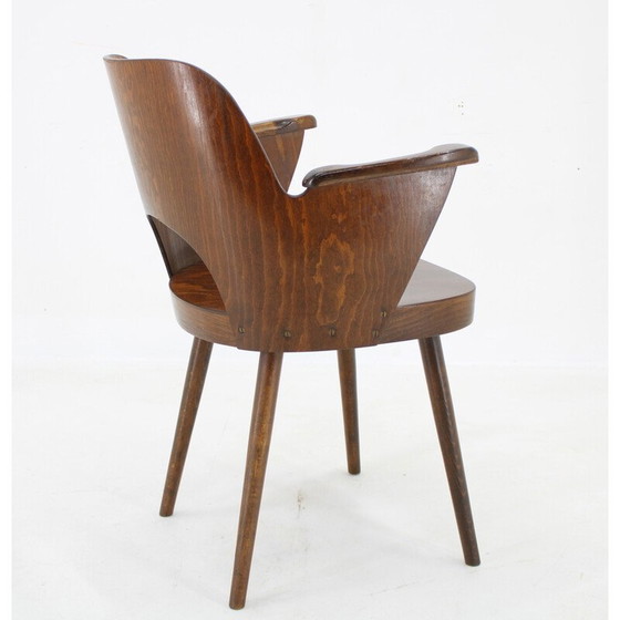 Image 1 of Vintage chairs in stained beech wood and plywood by Oswald Haerdtl for Ton, Czechoslovakia 1960