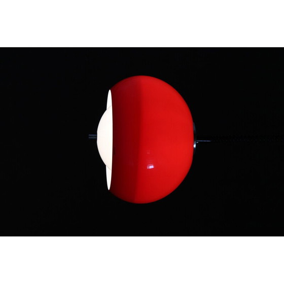 Image 1 of Vintage red pendant lamp by Harvey Guzzini for Meblo, Italy 1970s