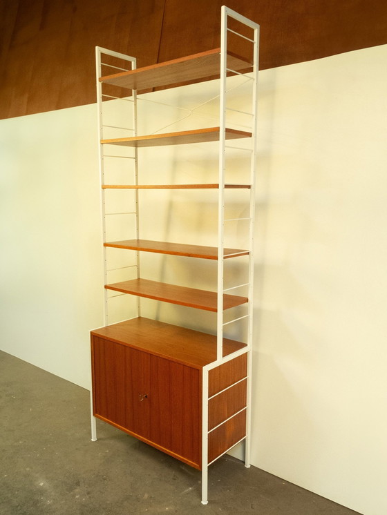 Image 1 of String shelf with cupboard module, teak, 1960s