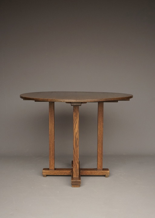 Table console en chêne Art déco par Frits Spanjaard pour Lov, années 1920