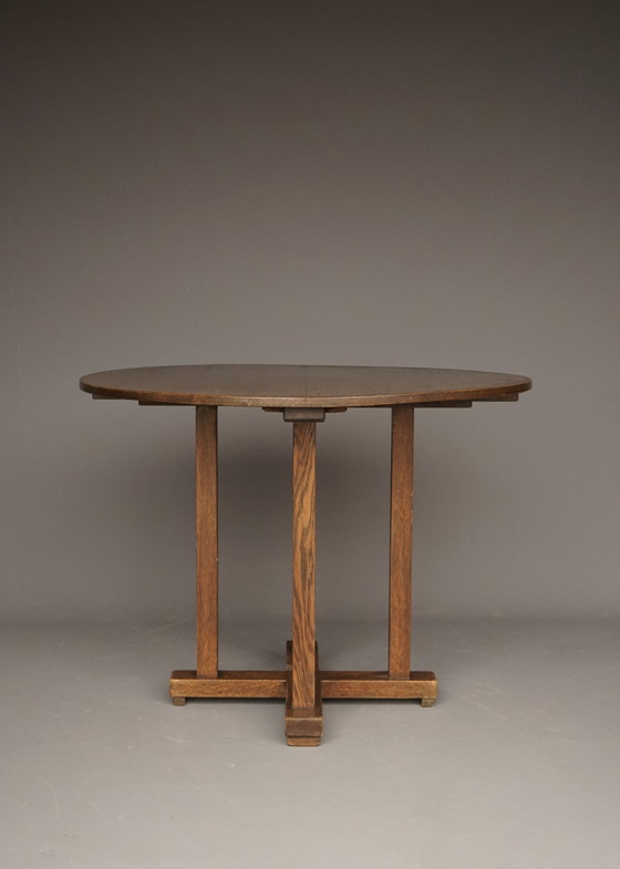 Image 1 of Table console en chêne Art déco par Frits Spanjaard pour Lov, années 1920