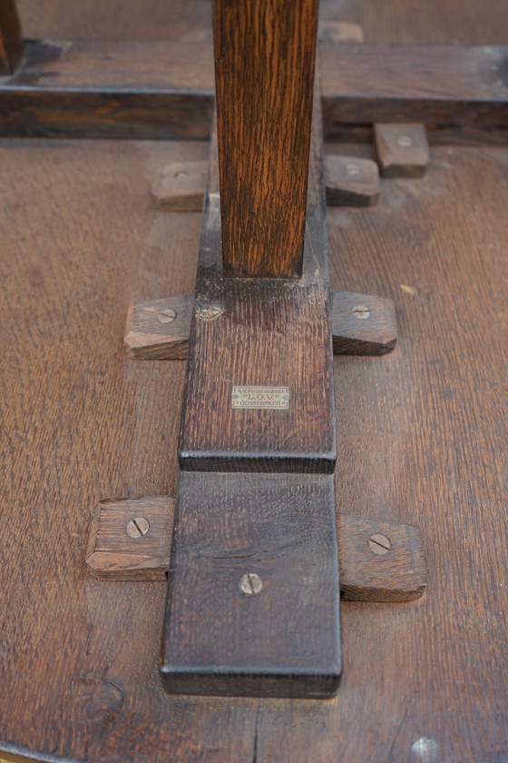 Image 1 of Table console en chêne Art déco par Frits Spanjaard pour Lov, années 1920